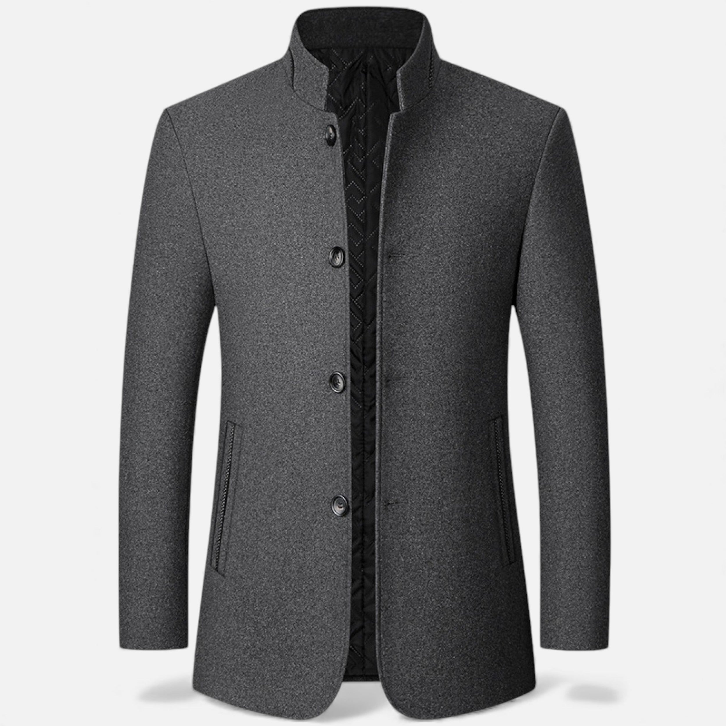 Elorainemode | Men’s Stand-Collar Wool Jacket – Heritage Mandarin Tailoring