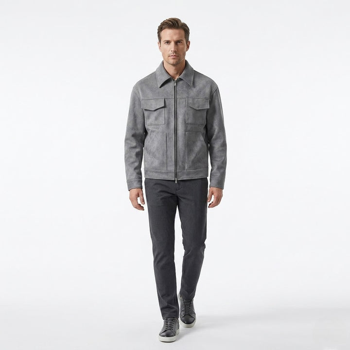 Men’s Suede Utility Jacket – Mayfair Signature Style