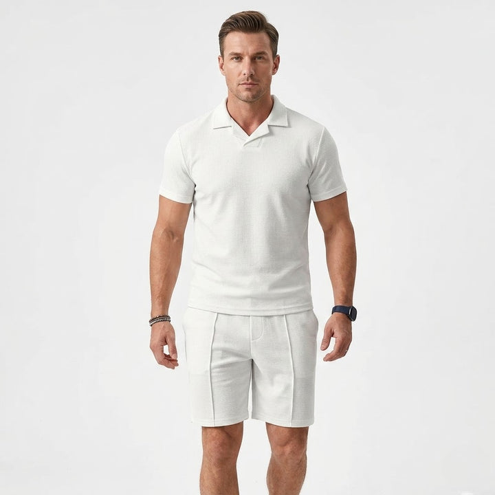 Men’s Refined Polo Shirt and Shorts Ensemble