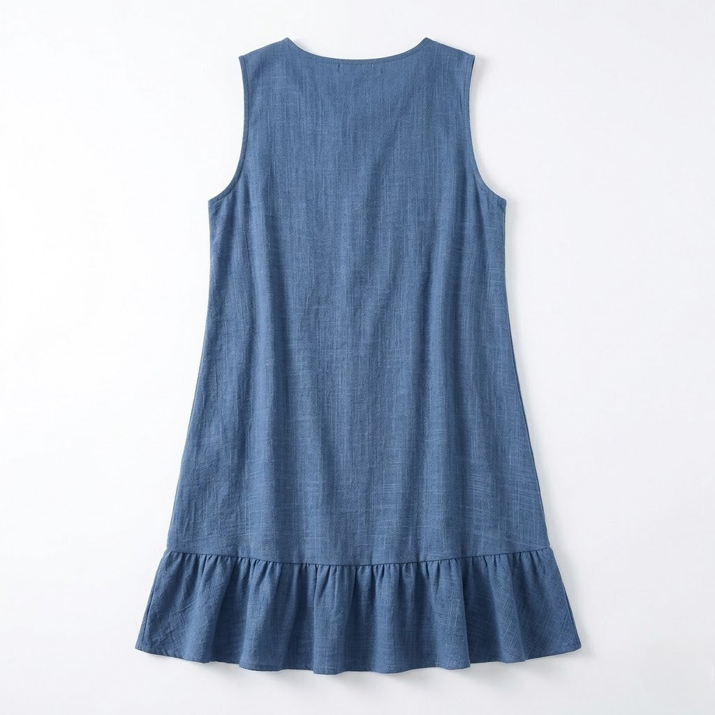 Women’s Backless Sleeveless Midi Dress – Effortless Elegance