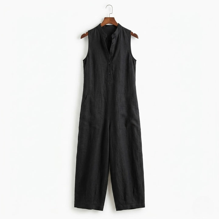 Women’s Linen-Blend Sleeveless Jumpsuit – Minimalist Ease