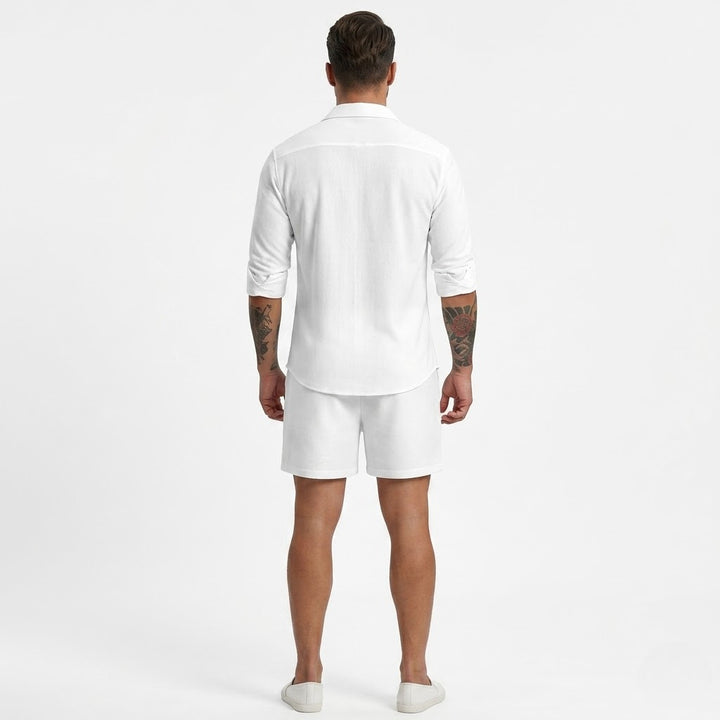 Men’s Refined Summer Shirt and Shorts Ensemble