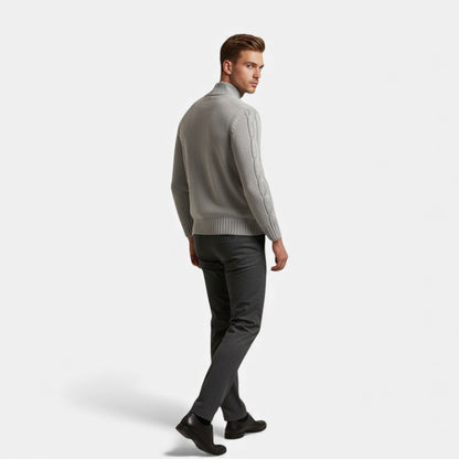 Elorainemode | Men’s Cardigan – Classic Elegance with a Notched Collar
