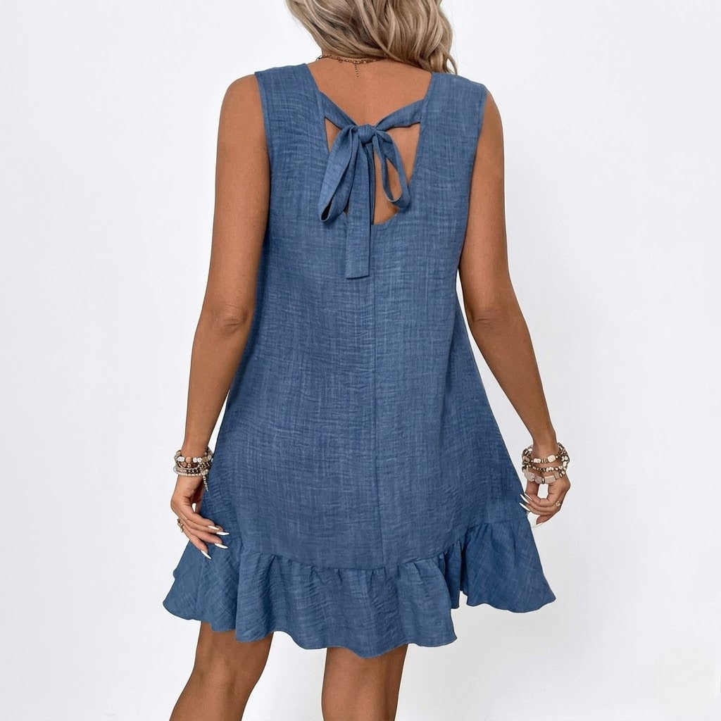 Women’s Backless Sleeveless Midi Dress – Effortless Elegance