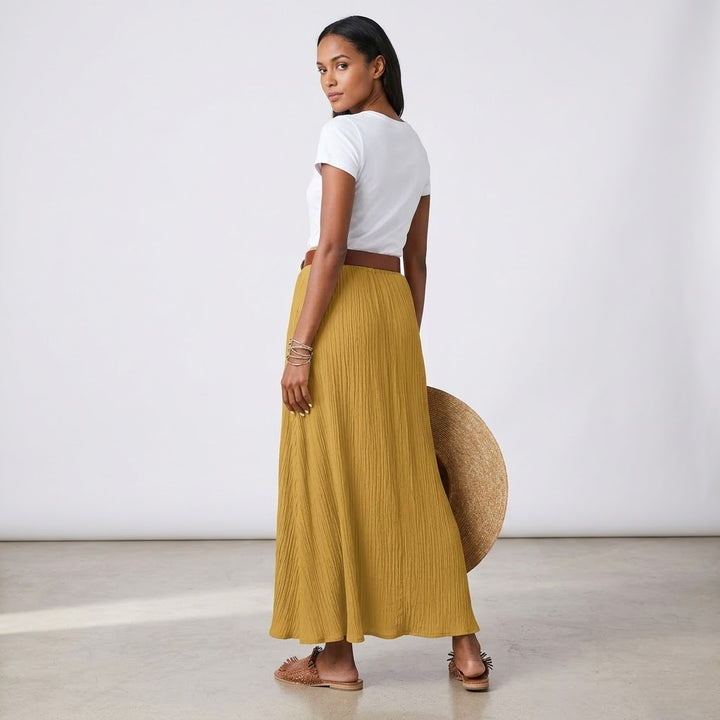Women’s Elegant Midi Skirt with Front Slit – Tailored Fit