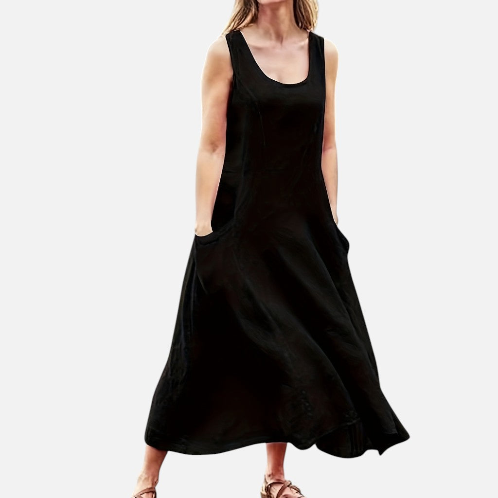Women’s Sleeveless Midi Dress – Relaxed Seasonal Flow