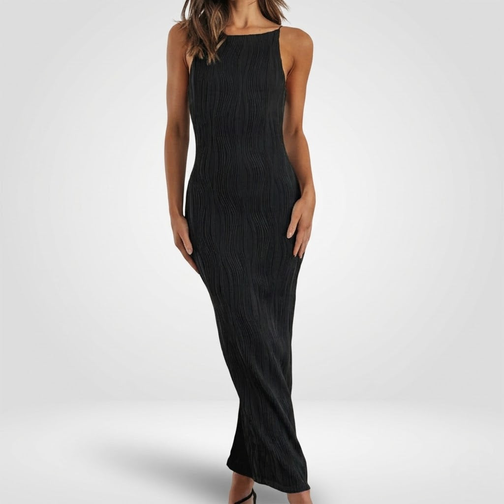 Women’s Textured Slip Dress Minimalist Summer Outfit