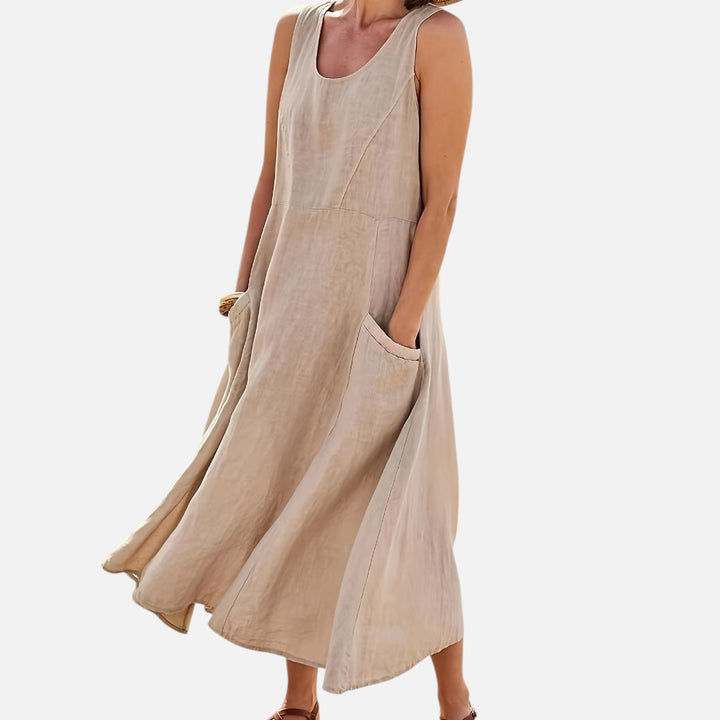 Women’s Sleeveless Midi Dress – Relaxed Seasonal Flow