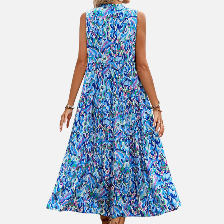Women’s Sleeveless Maxi Dress – Bohemian Summer Flow