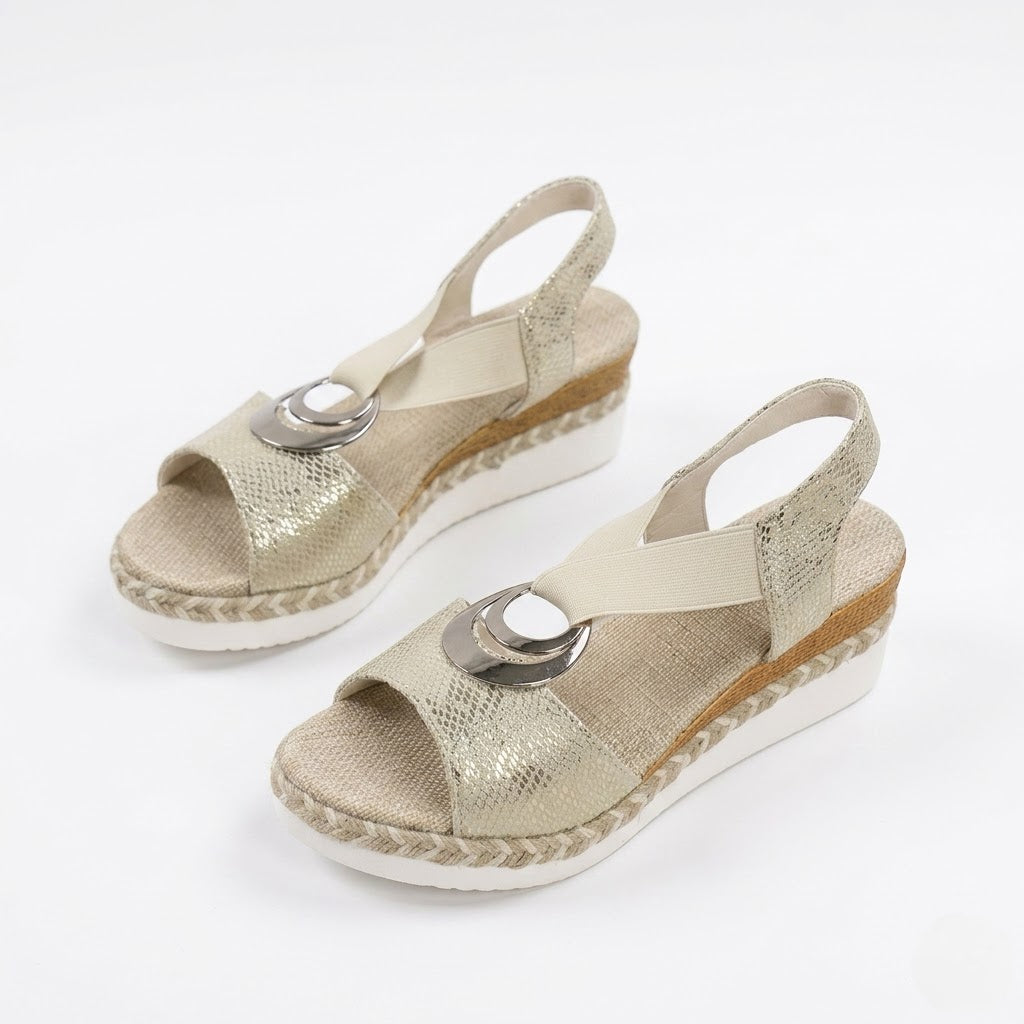 Women’s Elevated Platform Espadrille Slip-On Sandals