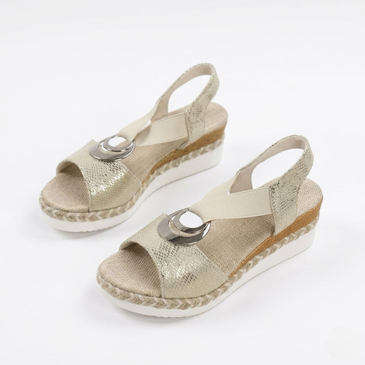 Women’s Elevated Platform Espadrille Slip-On Sandals