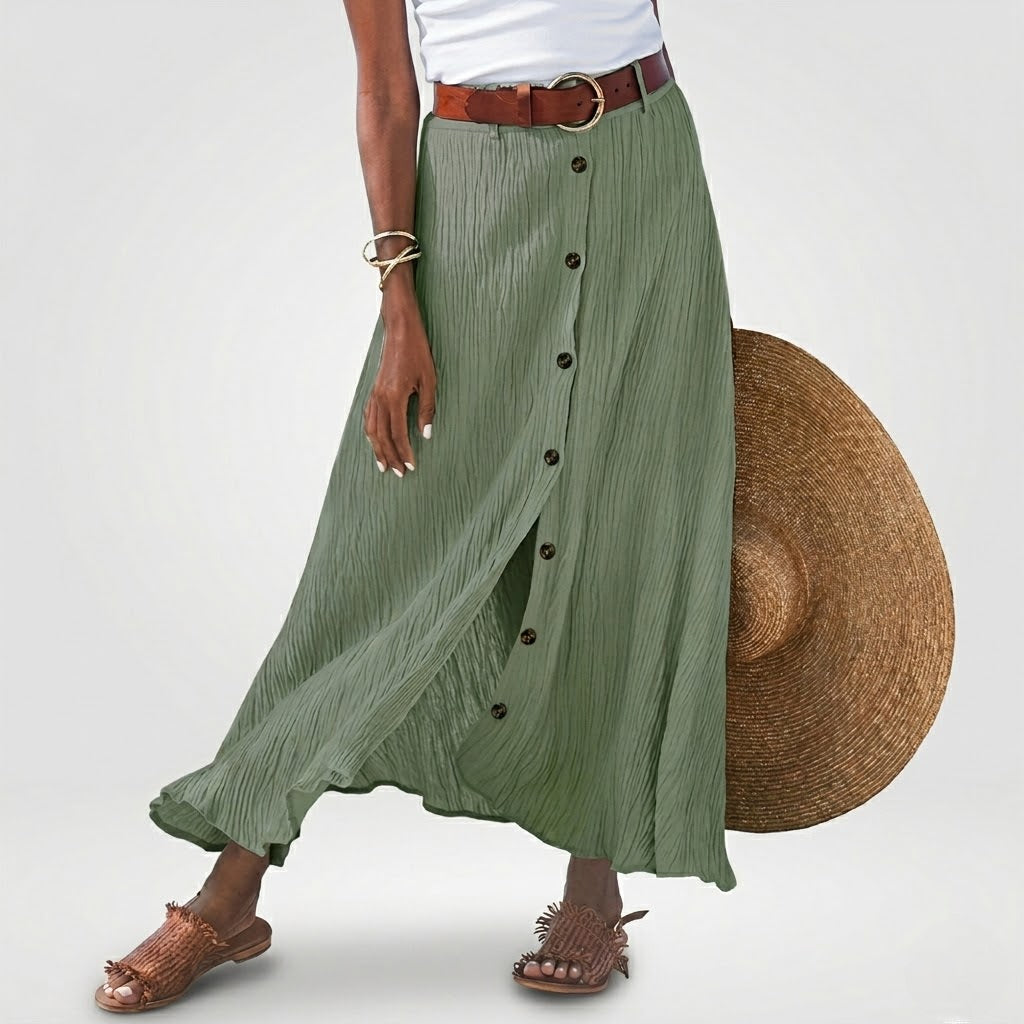Women’s Elegant Midi Skirt with Front Slit – Tailored Fit