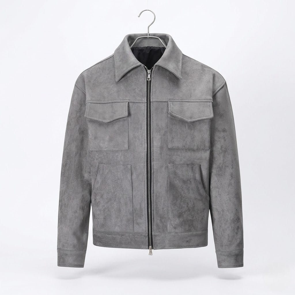Men’s Suede Utility Jacket – Mayfair Signature Style