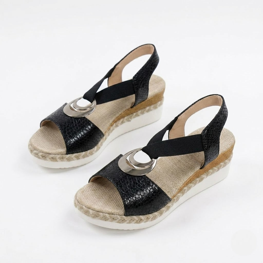 Women’s Elevated Platform Espadrille Slip-On Sandals