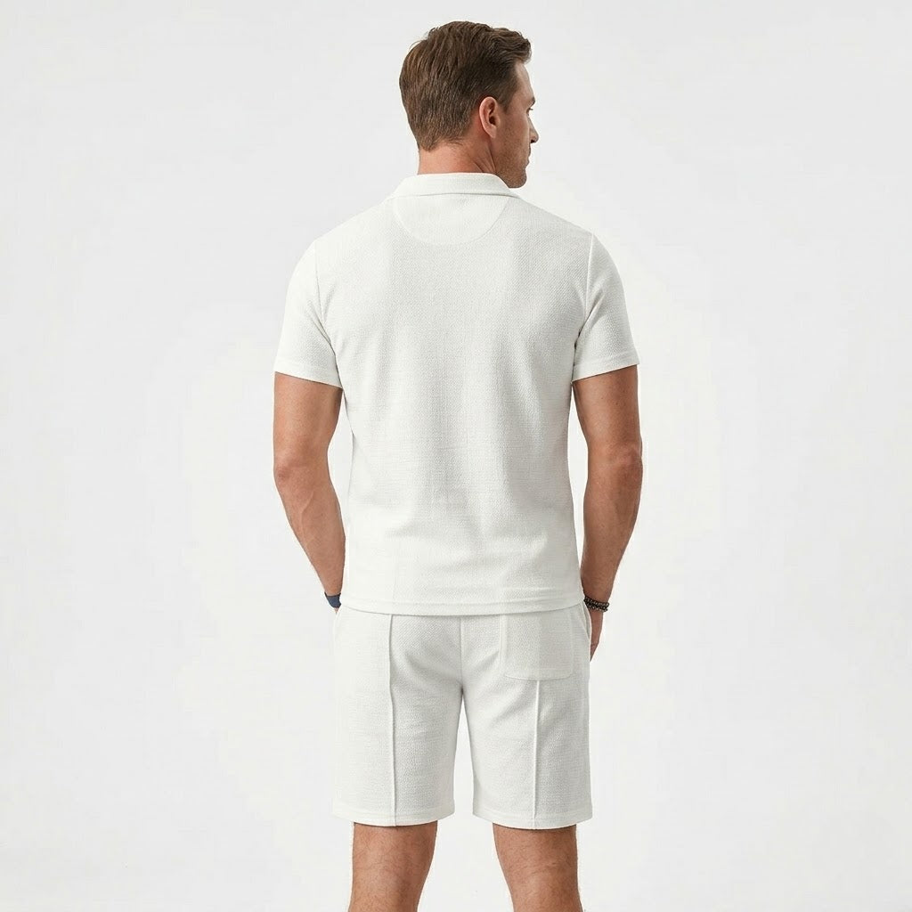 Men’s Refined Polo Shirt and Shorts Ensemble
