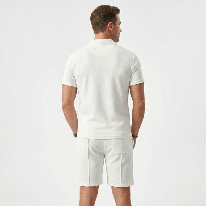 Men’s Refined Polo Shirt and Shorts Ensemble
