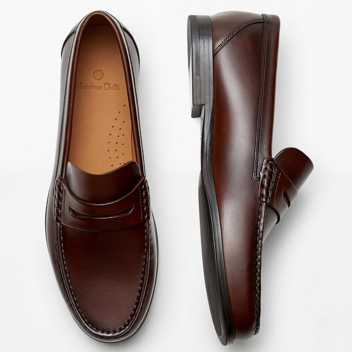 Men’s Leather Dress Loafers Comfortable Slip-On Formal Shoes