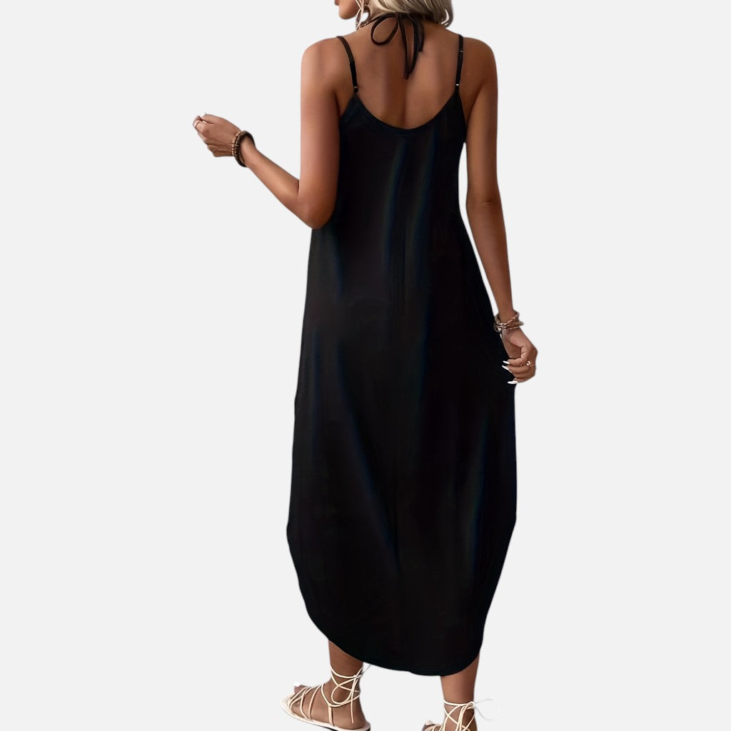 Women’s Suspender Maxi Dress – Minimalist Elegance