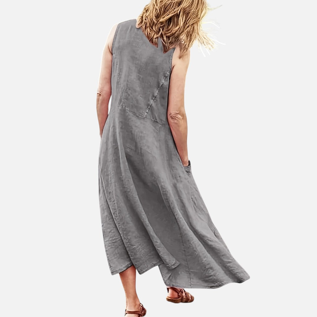 Women’s Sleeveless Midi Dress – Relaxed Seasonal Flow
