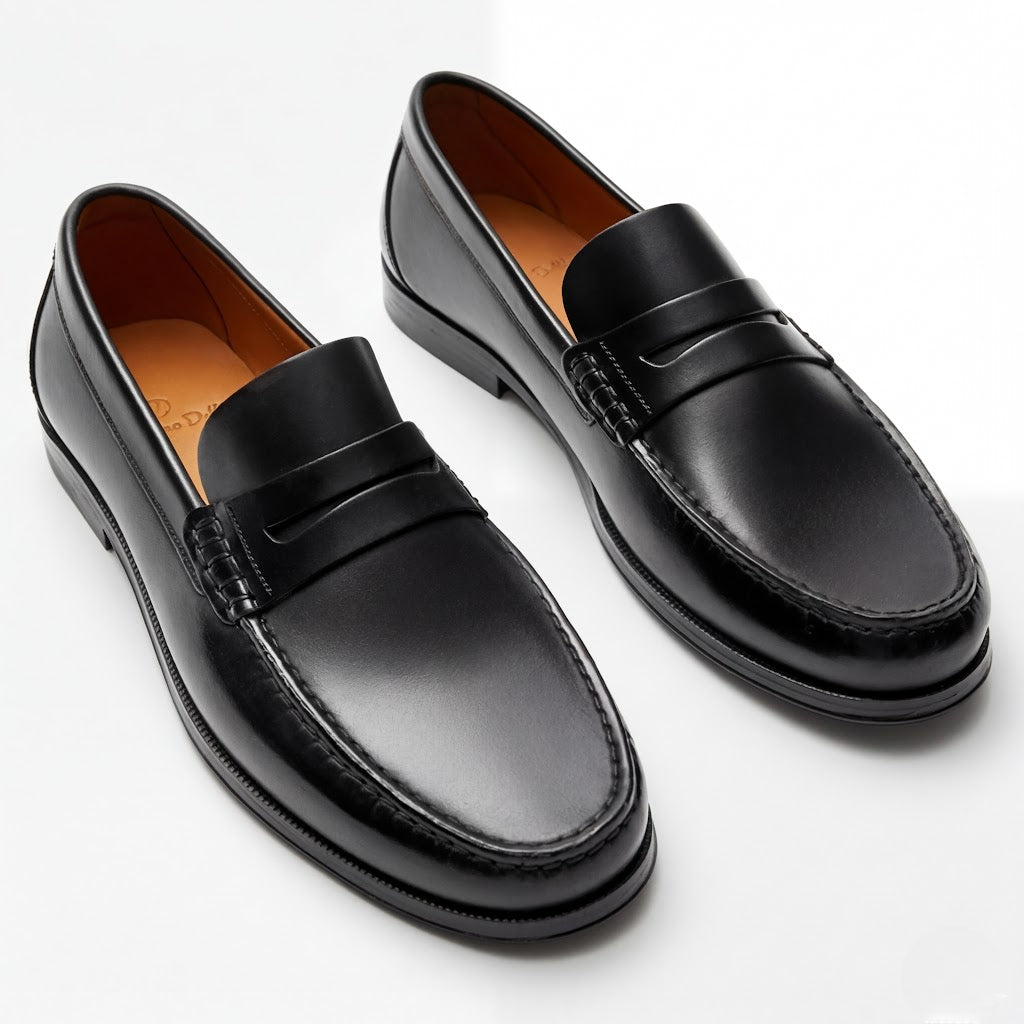 Men’s Leather Dress Loafers Comfortable Slip-On Formal Shoes