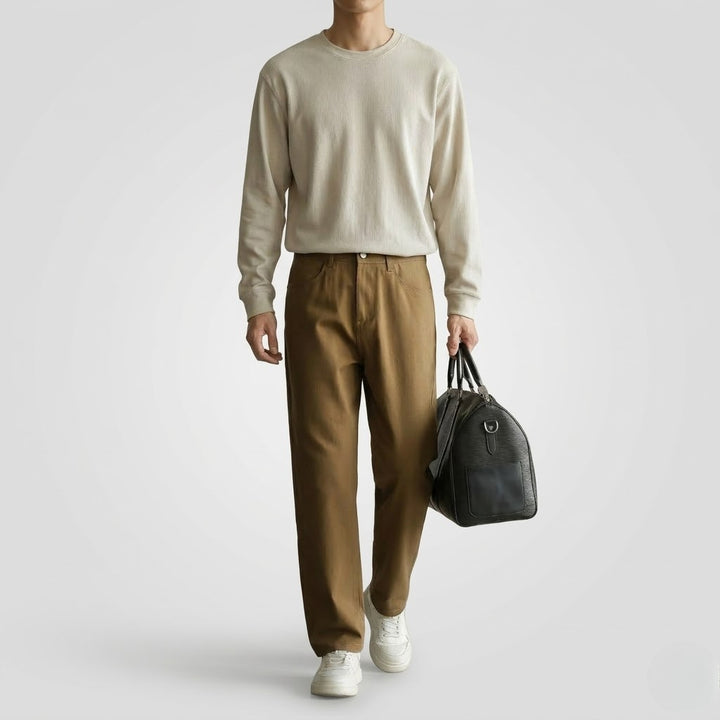 Men’s Lightweight Linen Trousers Breathable Classic Fit Summer