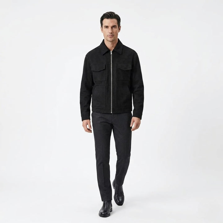 Men’s Suede Utility Jacket – Mayfair Signature Style