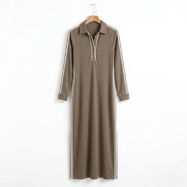 Women’s Button-Down Collar Maxi Dress – Refined Minimalism