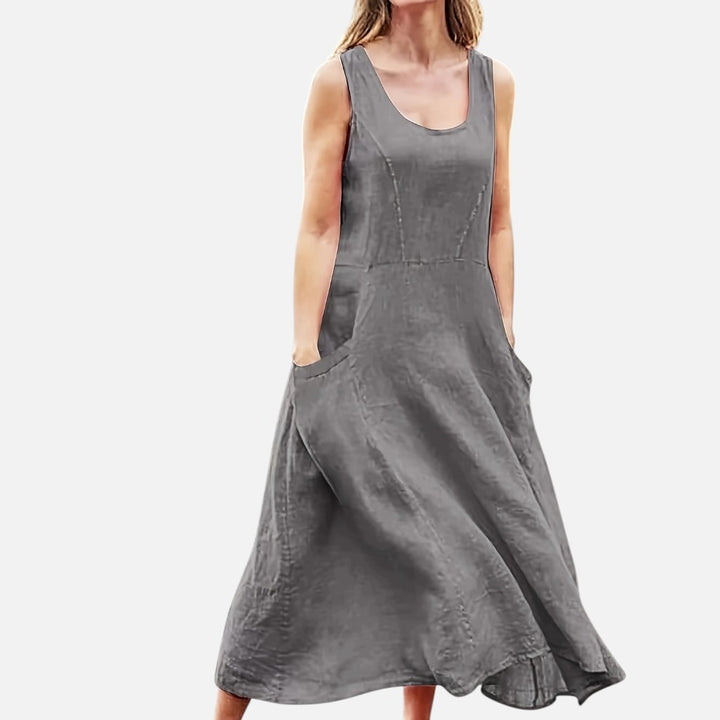 Women’s Sleeveless Midi Dress – Relaxed Seasonal Flow