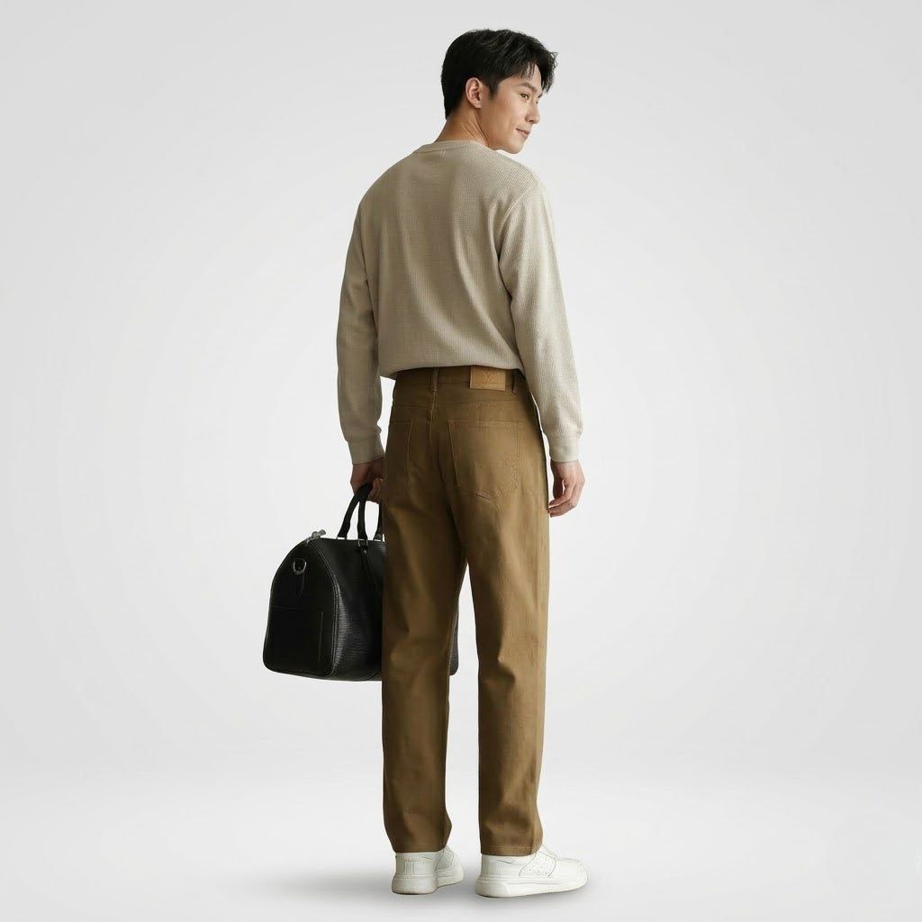 Men’s Lightweight Linen Trousers Breathable Classic Fit Summer