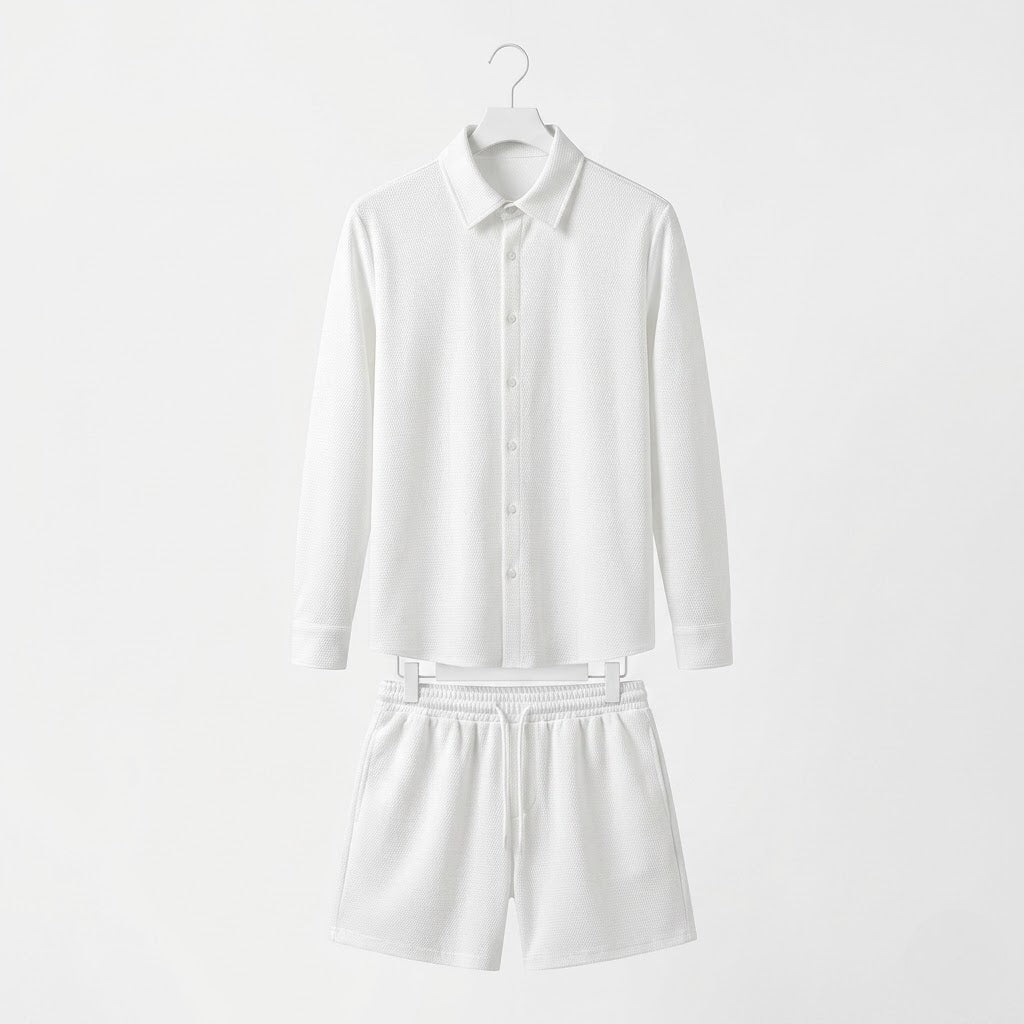 Men’s Refined Summer Shirt and Shorts Ensemble