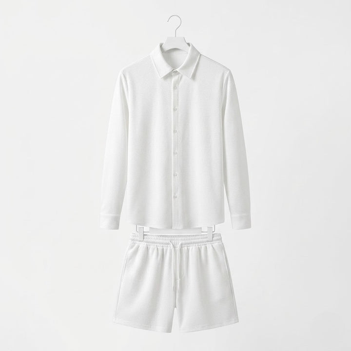 Men’s Refined Summer Shirt and Shorts Ensemble