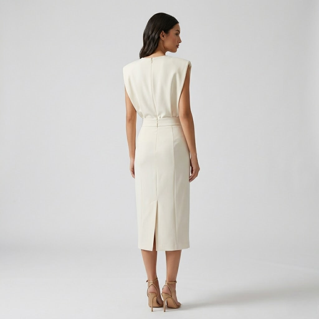 Women’s Casual Elegant Midi Dress Side Slit Party Wear