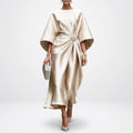 Women’s Satin Maxi Dress Lightweight Wide Sleeve Party Dress