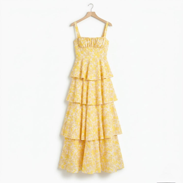Women’s Printed Layered Slip Maxi Dress