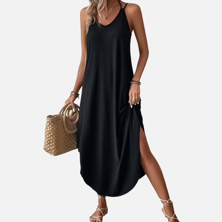Women’s Suspender Maxi Dress – Minimalist Elegance