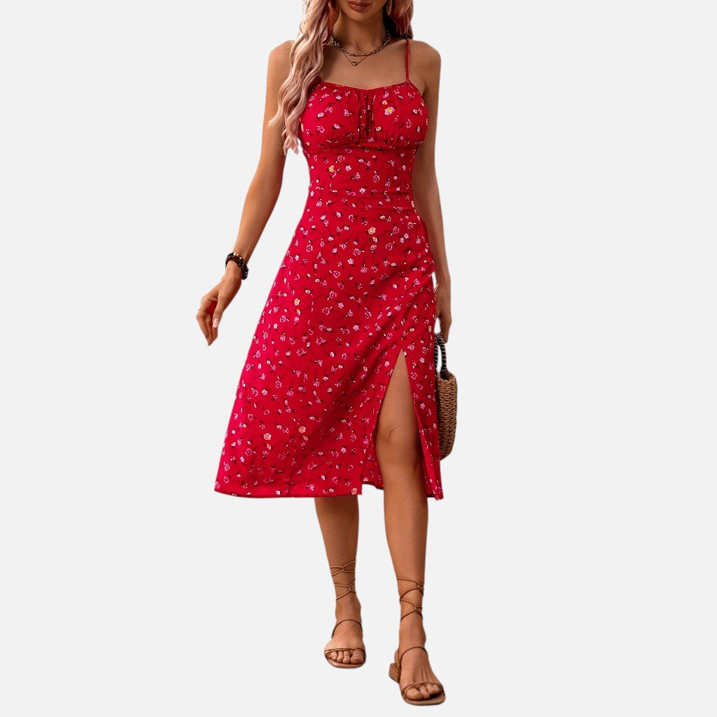 Women’s Floral Split Maxi Dress – Summer Elegance