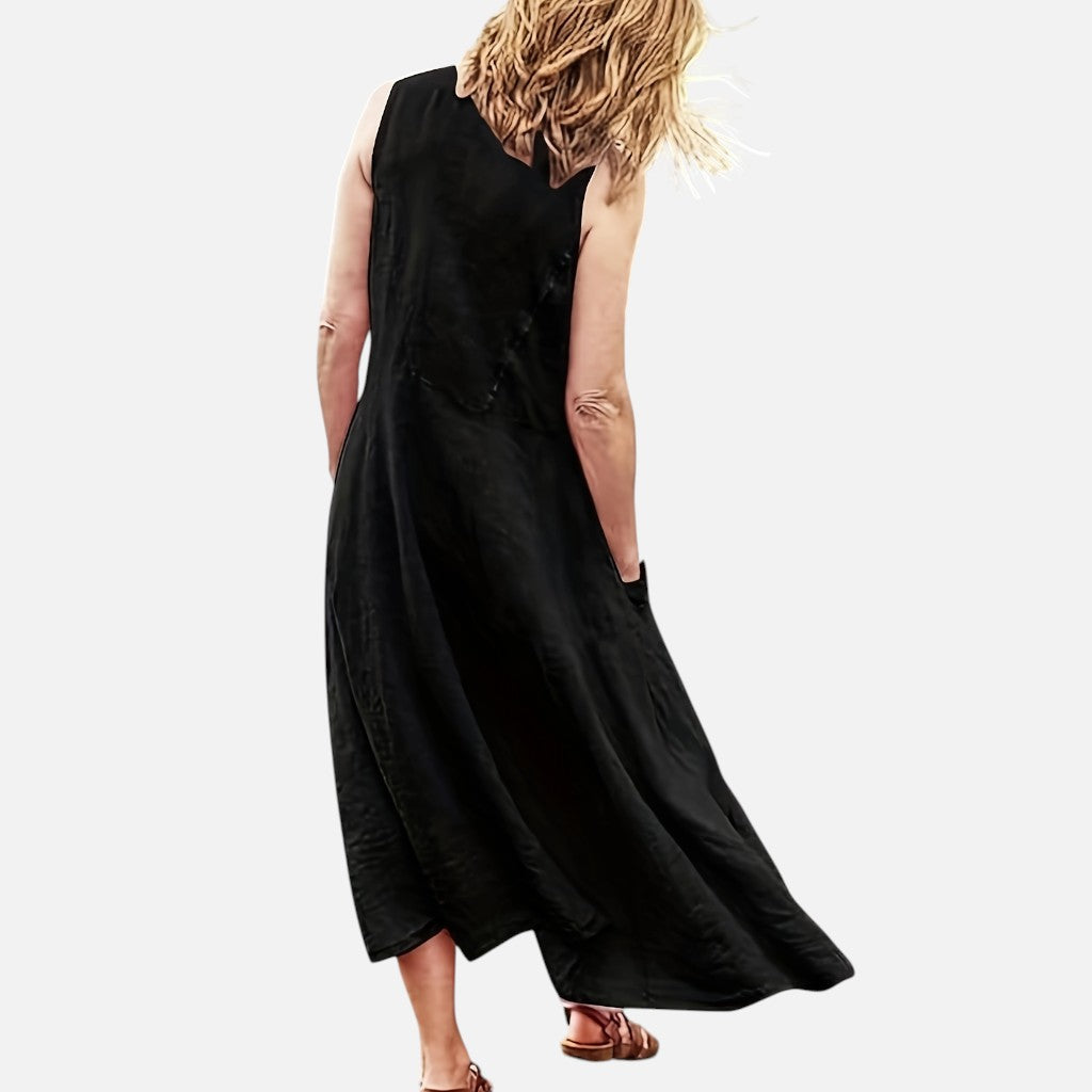 Women’s Sleeveless Midi Dress – Relaxed Seasonal Flow