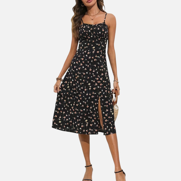 Women’s Floral Split Maxi Dress – Summer Elegance