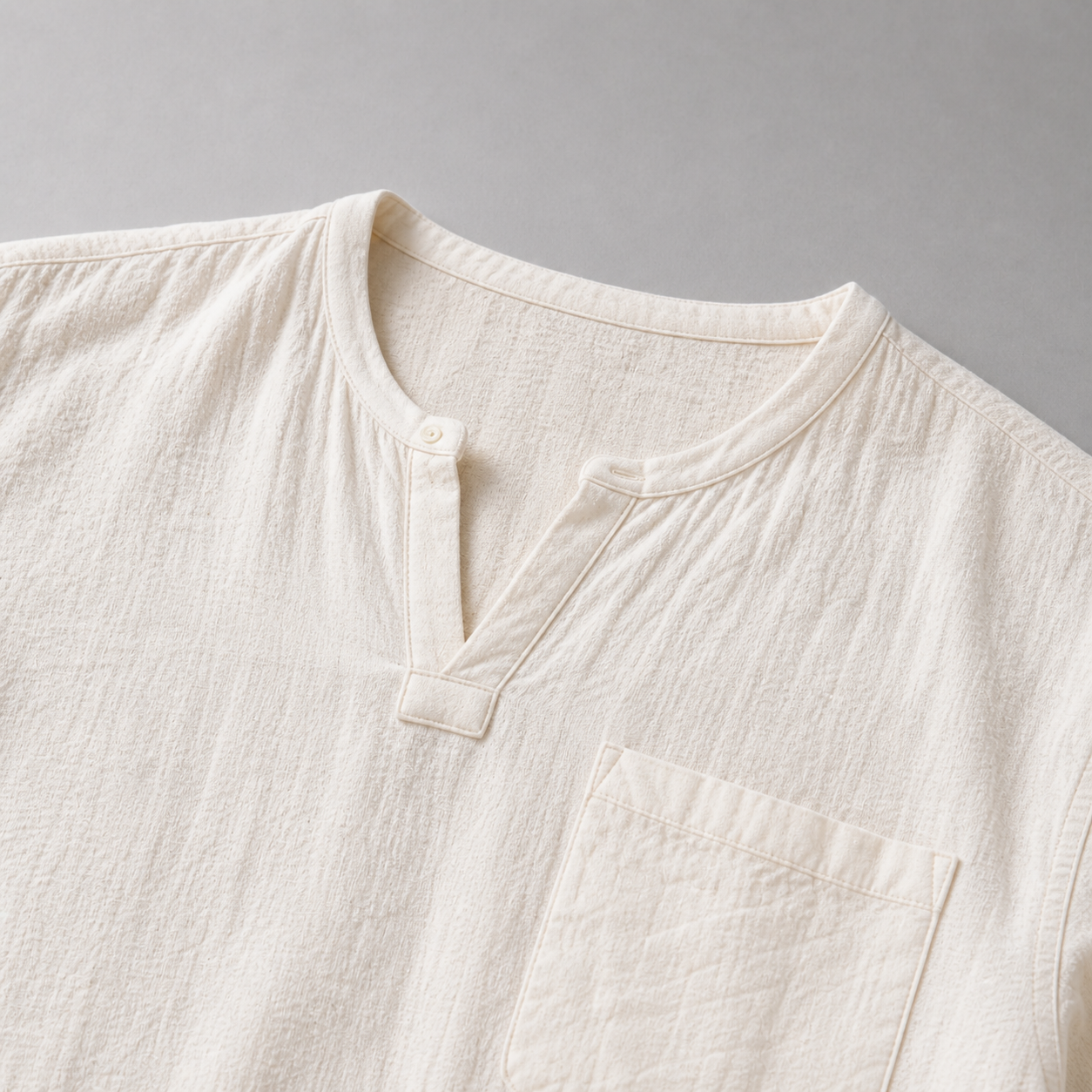 Men’s Linen V‑Neck Shirt – Riviera Heritage