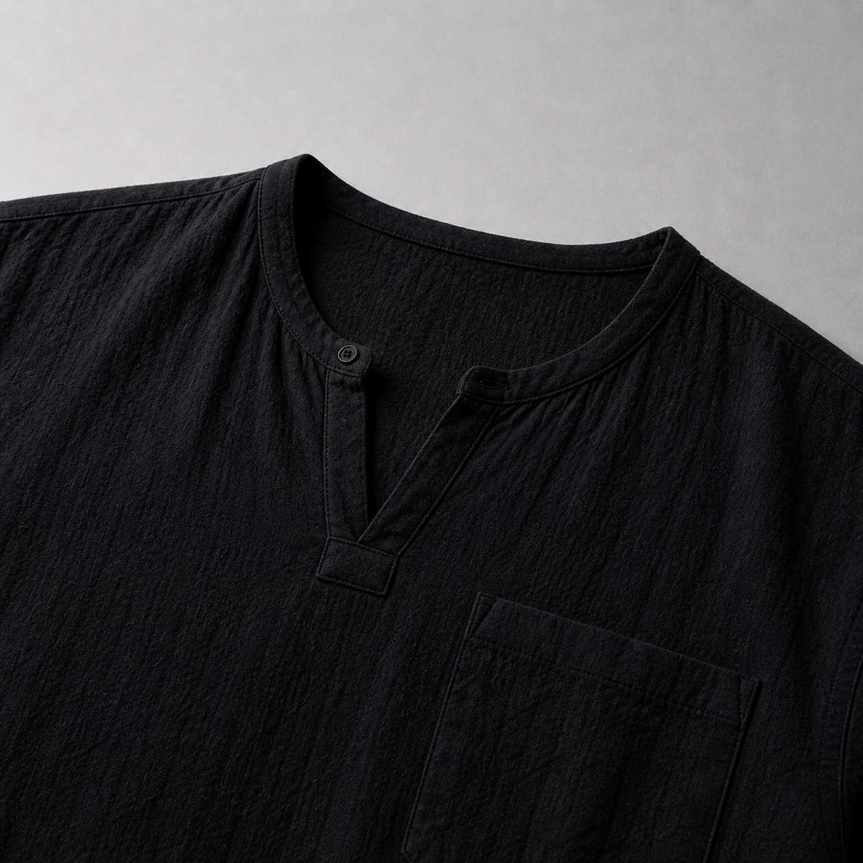 Men’s Linen V‑Neck Shirt – Riviera Heritage
