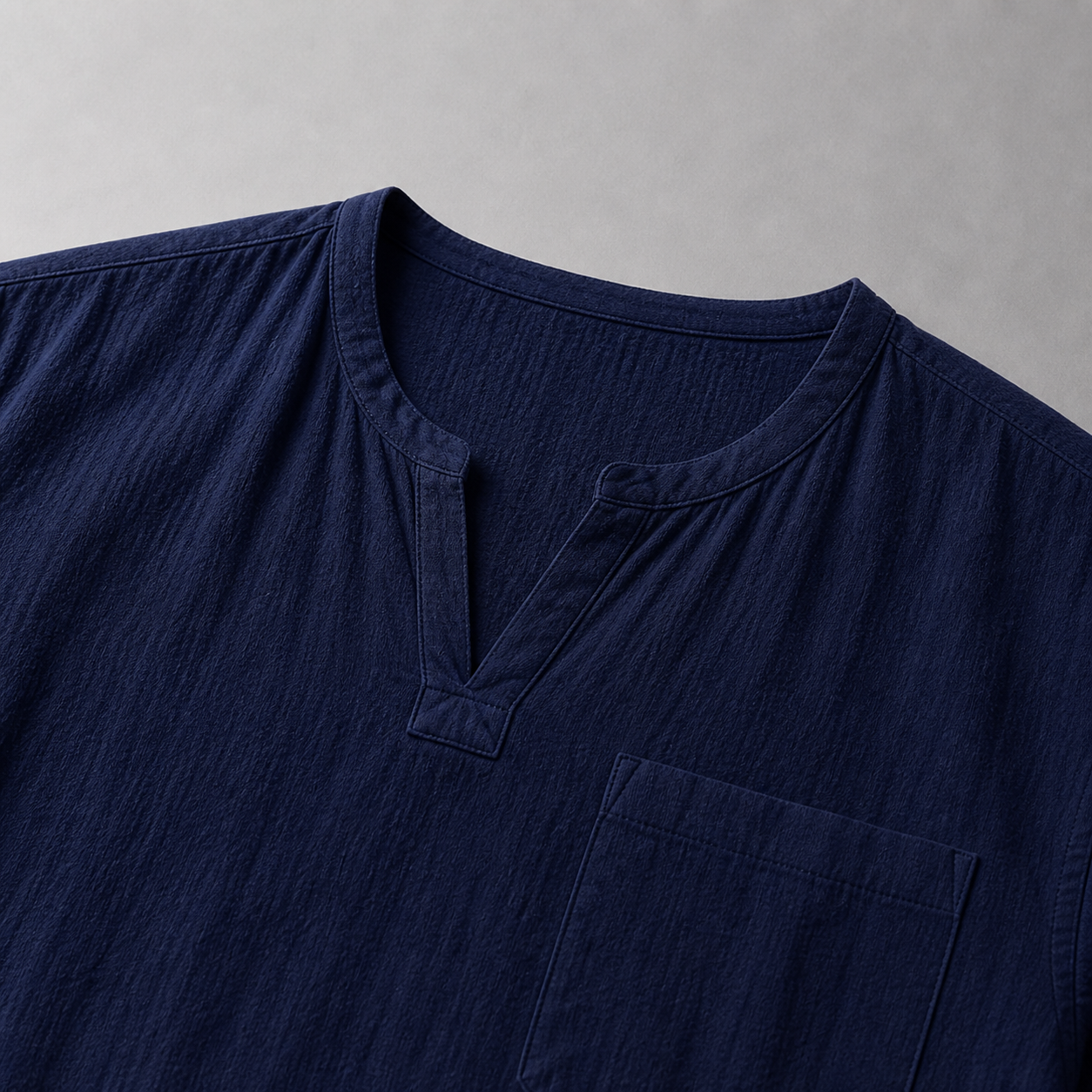 Men’s Linen V‑Neck Shirt – Riviera Heritage
