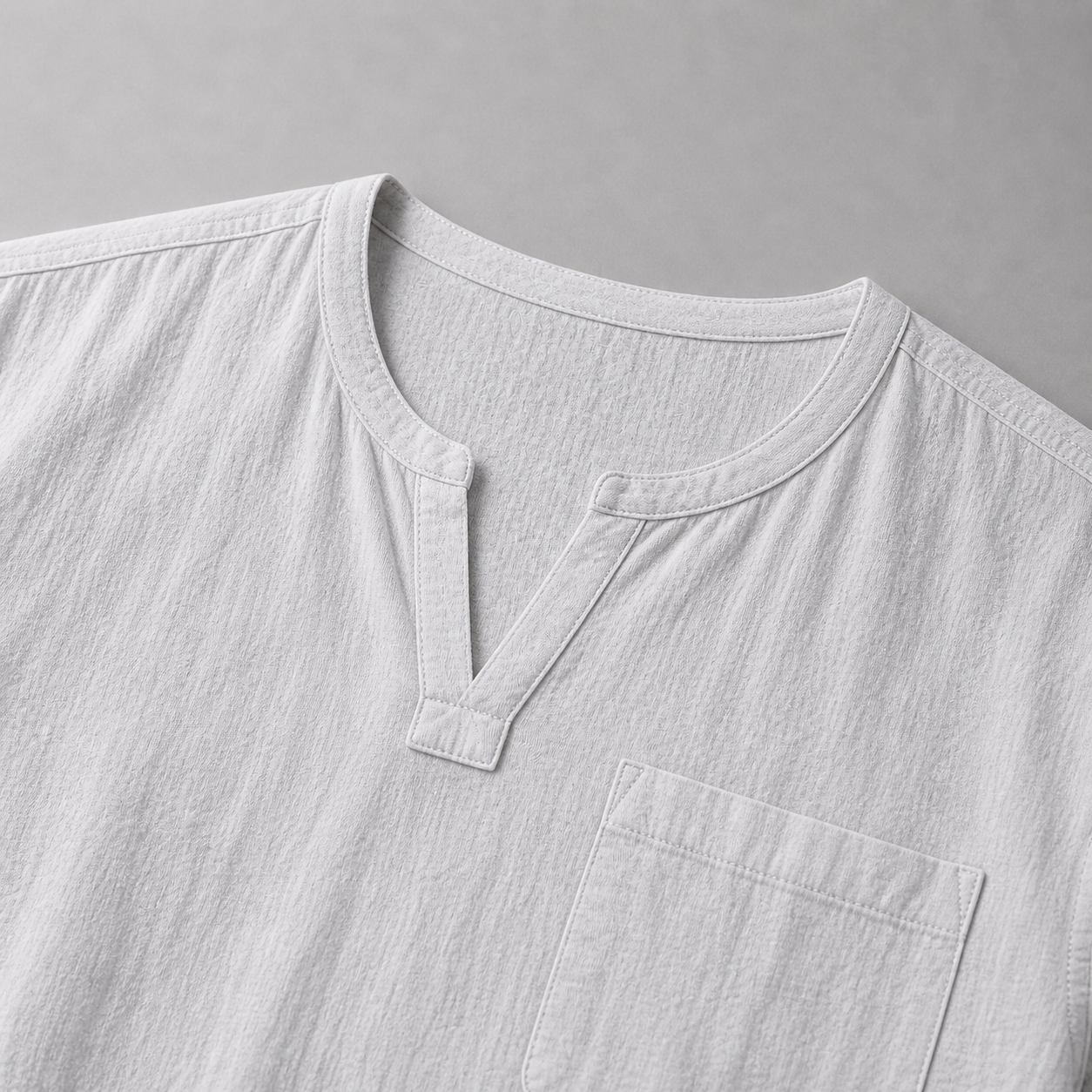 Men’s Linen V‑Neck Shirt – Riviera Heritage