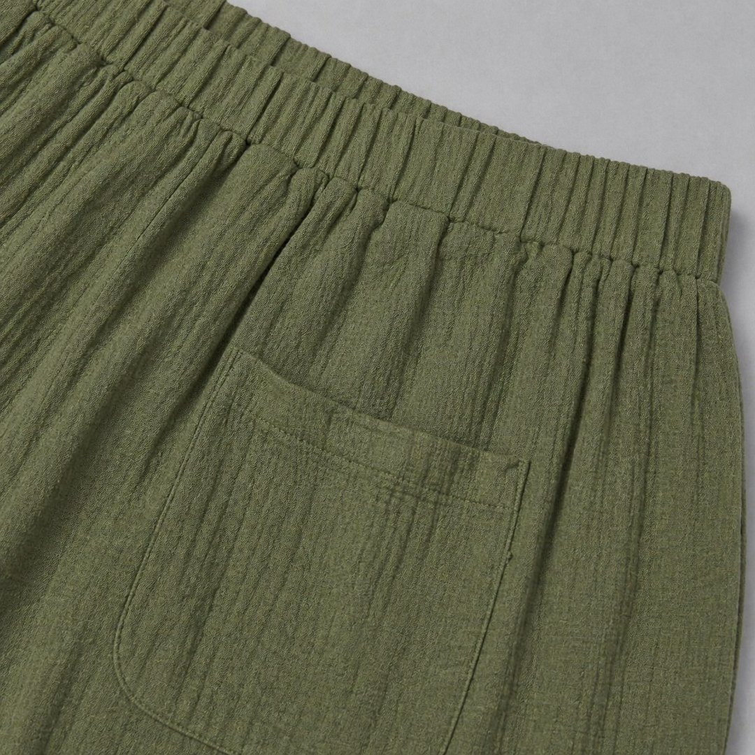 Women’s Loose-Fit Draped Trousers in Soft Cotton Blend