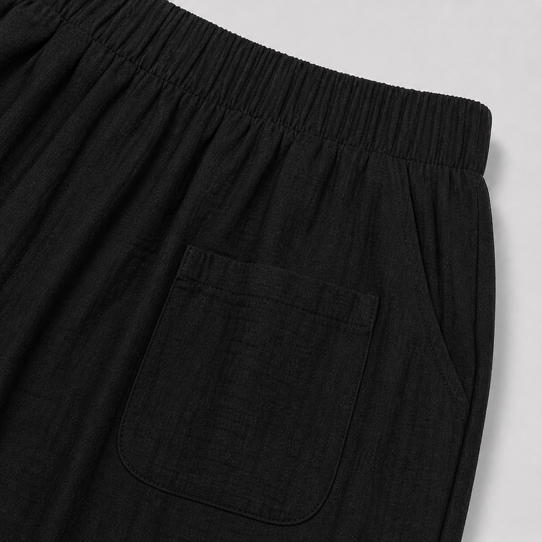 Women’s Loose-Fit Draped Trousers in Soft Cotton Blend