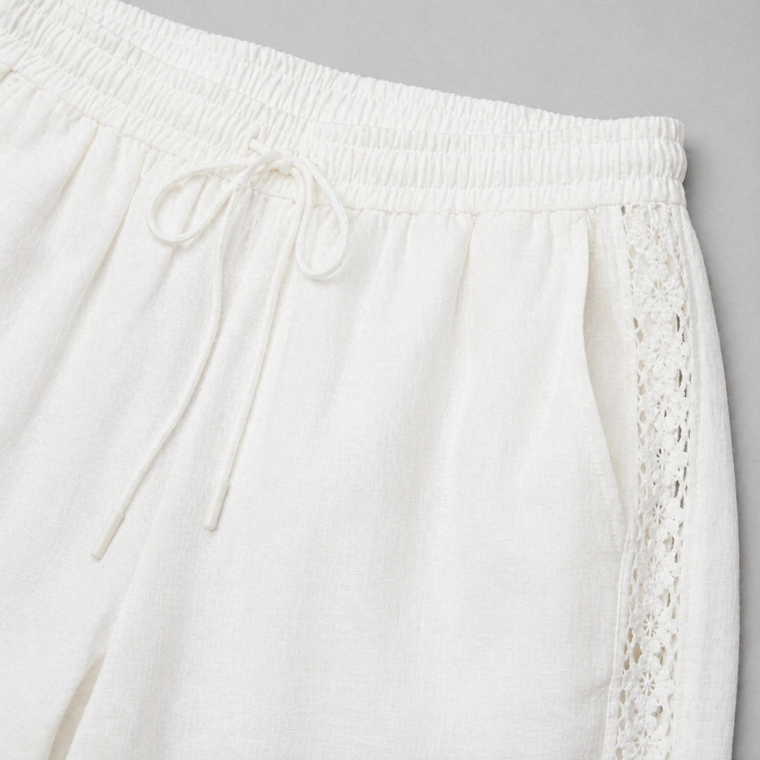 Women’s Elegant Lace-Detail Ankle Trousers