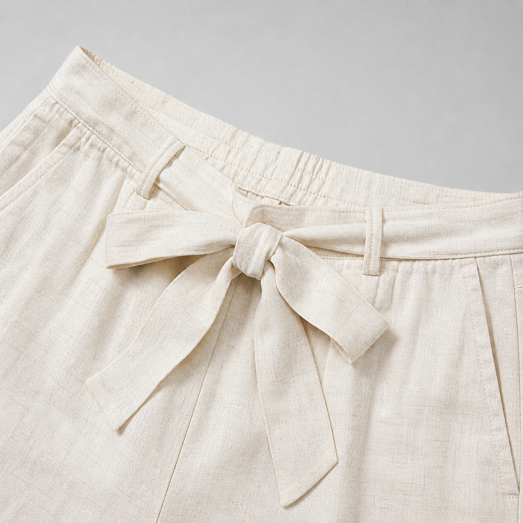Women’s Lace Detail Straight-Leg Trousers – Soft Elegance
