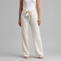 Women’s Lace Detail Straight-Leg Trousers – Soft Elegance