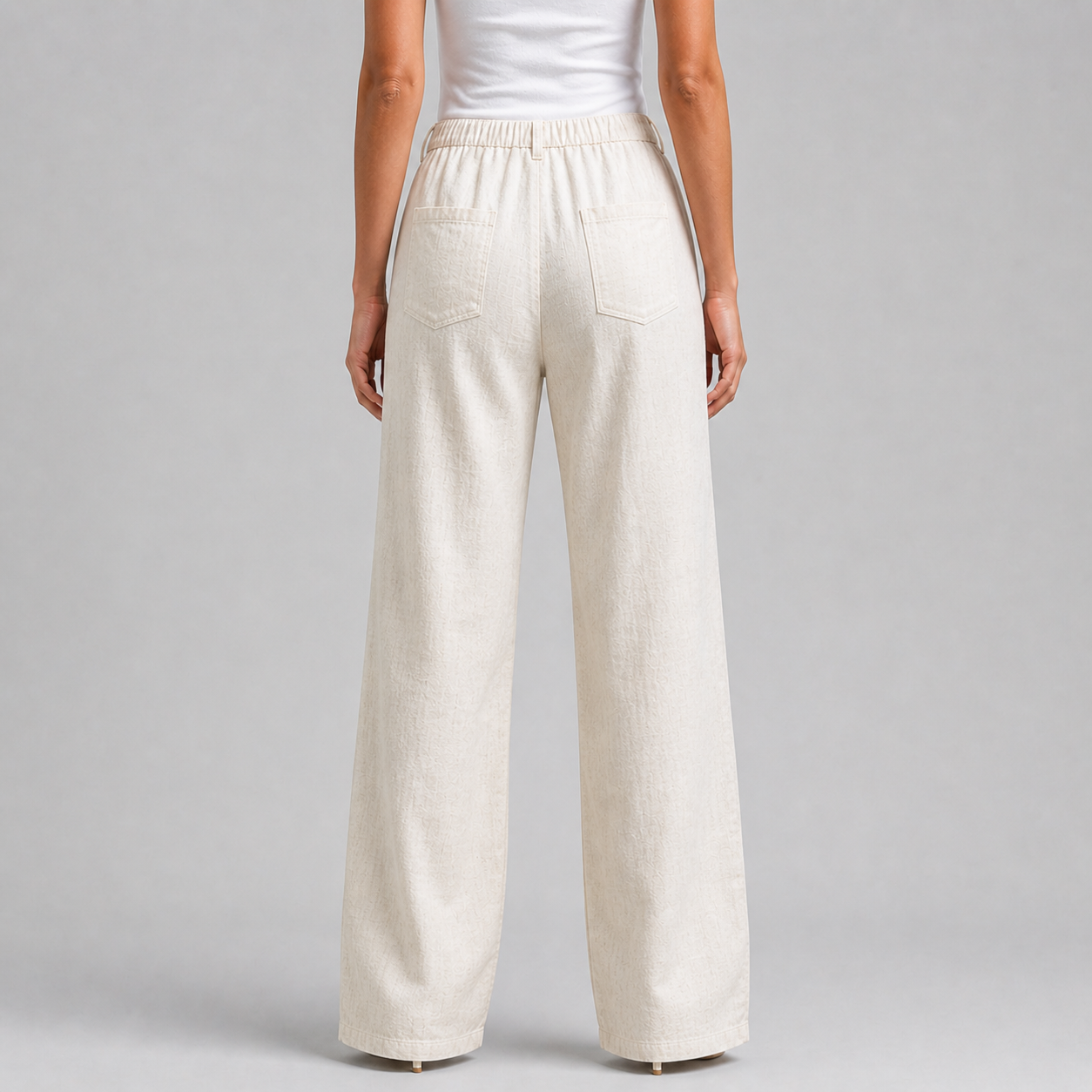 Women’s Lace Detail Straight-Leg Trousers – Soft Elegance