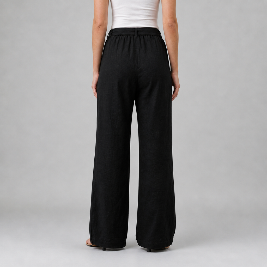 Women’s Lace Detail Straight-Leg Trousers – Soft Elegance