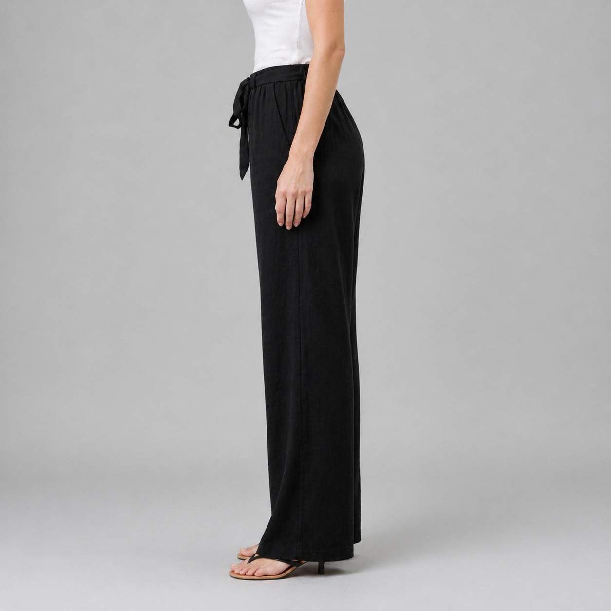 Women’s Lace Detail Straight-Leg Trousers – Soft Elegance